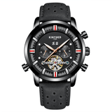 trendha KINYUED JYD-J019 Fashion Style Brathable Leather Strap Automatic Men Business Mechanical Watch