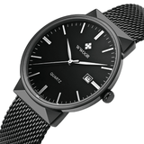 trendha WWOOR 8826 Ultra Thin Stainless Steel Watches Men Fashion Calendar Quartz Watch
