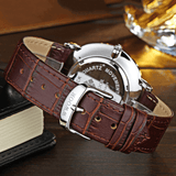 trendha WWOOR 8011 Ultra Thin Casual Style Men Wrist Watch Leather Watch Band Quartz Watches