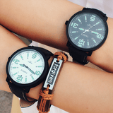 trendha YAZOLE 319 Luminous PU Leather Band Men Analog Sport Wrist Watch