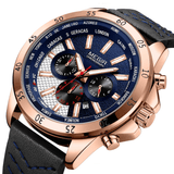 trendha MEGIR 2103 Military Chronograph Calendar Luminous Men Wrist Watch Leather Strap Quartz Watch