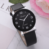 trendha LVPAI P383 Fashion Casual Simple Big Dial PU Leather Strap Women Quartz Watch