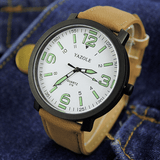 trendha YAZOLE 319 Luminous PU Leather Band Men Analog Sport Wrist Watch