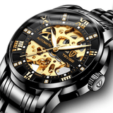 trendha TEVISE T9005A Fashion Men Automatic Watch Hollow-Carved Design Waterproof Luminous Display Mechanical Watch