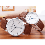 trendha Story Time Retro Belt Cowhide Strap Ultra-Thin Men Watch Quartz Watch Reverse Backwards Watch