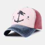 elvesmall Unisex Make-Old Pirate Ship Anchor Pattern Ivy Cap Outdoor Suncreen Baseball Hats Stretch Fit Cap