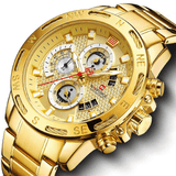 trendha NAVIFORCE 9165 Chronograph Business Style Men Watch Luminous Display Quartz Watch