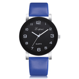 trendha LVPAI P383 Fashion Casual Simple Big Dial PU Leather Strap Women Quartz Watch