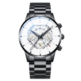 trendha Decorated Pointer Business Style Men Watch Calendar Stainless Steel Band Quartz Watch