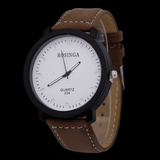 trendha Fashion Casual 4 Colors Leather Men Vintage Business Watch Decorated Pointer Quartz Watch