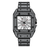 trendha Fashion Elegant Alloy Quartz Watch Diamond Cool Men Watch Square Dial Shape Quartz Watch