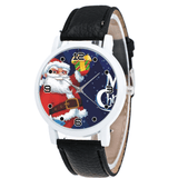 trendha Cartoon Santa Claus with Starry Sky Pattern PU Leather Strap Kid Watch Fashion Children Quartz Watch