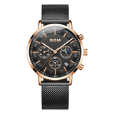 trendha DOM 1296GK Fashion Men Watch 3ATM Waterproof Luminous Display Large Dial Quartz Watch