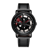 trendha SANDA P1025 360° Rotating the Wheels Dial Fashion Leather Strap Quartz Watch