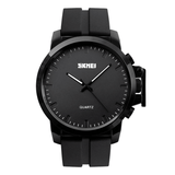 trendha SKMEI 1208 Business Style Simple Large Dial Men Waterproof Silicone Strap Quartz Watch