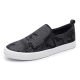 elvesmall Men Canvas Breathable Slip on Comfy Casual Court Flat Shoes
