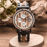 trendha BOBO BIRD NS18-3 Calendar Men Wrist Watch Chronograph Wooden Creative Quartz Watch