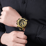 trendha MEGIR 2079 Chronograph Sport Men Watch Date Display Leather Strap Quartz Watches
