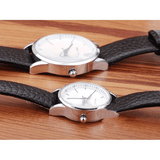 trendha Story Time Retro Belt Cowhide Strap Ultra-Thin Men Watch Quartz Watch Reverse Backwards Watch