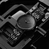 trendha SINOBI 9823 Simple Dial Fashion Business Style Men Full Steel Watch Waterproof Quartz Watch