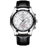 trendha FNGEEN S001 Fashion Business Luminous Pointer with Calendar Date Display Steel / PU Leather Strap Waterproof Men Quartz Watch