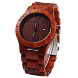 trendha BEWELL ZS-W086B Men Natural Wooden Auto Calendar Display Fashion Quartz Wrist Watch