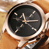 trendha OCHSTIN GQ059A Genuine Leather Casual Style Men Wrist Watch Calendar Quartz Watch