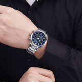 trendha MINI FOCUS MF0188G Business Style Calendar Stainless Steel Men Wrist Watch Quartz Watch