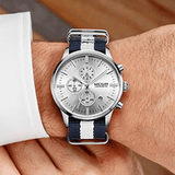 trendha MEGIR Casual Sports Multifunction with Calendar Chronograph Cloth Strap Waterproof Men Quartz Watch