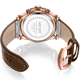 trendha MEGIR 2081 Chronograph Luminous Quartz Watch Waterproof Leather Timing Men Watch