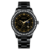 trendha Fashion Alloy Stainless Steel Calendar Strap Big Head Diamond Watch Quartz Watch