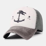 elvesmall Unisex Make-Old Pirate Ship Anchor Pattern Ivy Cap Outdoor Suncreen Baseball Hats Stretch Fit Cap