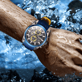 trendha MEGIR 2144 Casual Sport Men Watch Chronograph Luminous Function Calendar Silicone Strap 3ATM Waterproof Quartz Watch