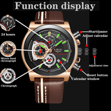 trendha LIGE LG8901 Casual Sport Date Display Men Wrist Watch Luminous Display Leather Band Quartz Watch