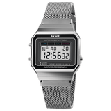elvesmall SKMEI 1660 Fashion Stopwatch Luminous Display Men Waterproof Watch Mesh Strap Digital Watch