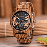 trendha DODO DEER C08 Fashion Date Display Stopwatch Calendar Wooden Men Quartz Watch