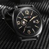 trendha Ristos 9336 Business Style Male Wristwatch Calendar Leather Band Quartz Watch