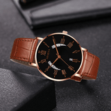 trendha Khorasan Creative Casual Wing Hollow Design PU Leather Band Men Quartz Watch Wristband
