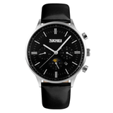 trendha SKMEI 9117 Business Style Waterproof Men Wrist Watch Leather Strap Quartz Watches