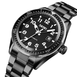 trendha SKMEI 9232 Full Metal Strap Hollow Dial Business Style Men Mechanical Watch
