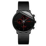 trendha Ultra Thin Casual Style Men Wrist Watch Mesh Stainless Steel Strap Quartz Watches