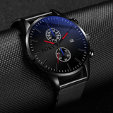 trendha SOXY 0163 Mesh Steel Decorative Dial Men Wrist Watch Business Style Quartz Watches