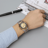 trendha DEFFRUN Business Style Automatic Mechanical Watch Full Steel Band Men Wrist Watch
