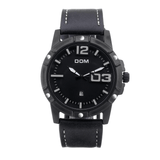 trendha DOM Men Luxury Sport Wristwatch Men Watch Leather Strap Business Waterproof Quartz Watch