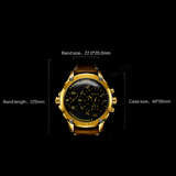 trendha MEGIR 2093G Fashion Double Time Zone Calendar Chronograph Luminous Men Waterproof Army Sports Leather Strap Quartz Watch