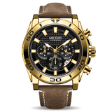 trendha MEGIR 2094 Luxury Leather Band Calendar Luminous Men Wrist Watch Quartz Watch