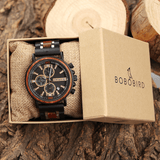 trendha BOBO BIRD S18-1 Men Wooden Luminous Hand Date Display Wristwatches Quartz Watch