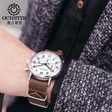 trendha OCHSTIN GQ081A Chronograph Casual Style Men Wrist Watch Genuine Leather Band Quartz Watch