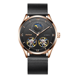 trendha DOM M-1270 Luxury Business Automatic Mechanical Watch Hollow Luminous Pointers 3ATM Waterproof Men Watch Wristwatch