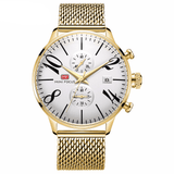 trendha MINI FOCUS MF0135G Waterproof Business Style Men Wrist Watch Date Display Quartz Watch